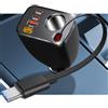 Qidoe 5 IN 1 Sdoppiatore Accendisigari da Auto, PD 30W Cavo Retrattile, Tipo-C USB Presa Accendisigari Adattatore 12V/24V con Voltmetro per iPhone, Android, GPS, Dash Cam