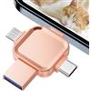 Yueflue 64GB Chiavetta USB per i Phone,Yueflue Chiavetta per i Phone Memoria Esterna Consente di Salvare più Foto e Video, 4 in 1 Chiavetta USB per i Phone/iPad/Macbook/Android/PC.(Rosa)