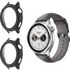 Funrae Custodia Compatibile con Xiaomi mi Watch S4/Watch S4 eSIM [2 Pezzi], Cover Protettiva Telaio Rigida PC [Con Vetro Temperato] HD Clear Anti-Graffio Protezione Case - Nero