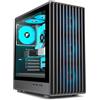 FOIFKIN K6 Case PC ATX con 6 Ventole PWM ARGB-(3 x 140 mm e 3 x 120 mm), Case PC Mid-Tower in Mesh, Alto flusso d'aria, Supporto RAD 240 mm, Case ATX Nero, Case PC Gaming, Type-C (Nero, K6)