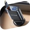 Lamicall 3-IN-1 Caricatore Auto USB C - [Super Compatto] 50W Carica Rapida, Accendisigari Auto con Cavo Retrattile Type-C & Porta USB-C/A, 180° Pieghevole Spina 12V/24V, per iPhone/Samsung/Android