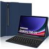 FOGARI Custodia Tastiera per Samsung Galaxy Tab S10 FE 10.9 2025/S9 FE 10.9 2023, Tastiera Italiana QWERTY Bluetooth Rimovibile per Tablet Samsung S10 FE/S9 FE 10.9, Blu Scuro