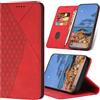 SRISHP Cover per Oppo A94 5G / F19 PRO Plus / A94 4G / F19 PRO, Flip Custodia Portafoglio Caso Libro Pelle PU e TPU Silicone Antiurto Cover per Reno 5Z / Reno 6Z 5G / Reno 5F / Reno 5 Lite, Rosso