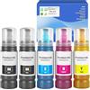 TONTINTA E104 Flaconi di Inchiostro Compatibili 5 Colori per Stampanti ET-2710 ET-2711 ET-2712 ET-2714 ET-2715 ET-2720 ET-2721 ET-2726 ET-2810 ET-2811 ET-2812 ET-2814 ET-2815 ET-2820 ET-2821 ET-4800