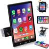 VECHTEL Autoradio 1 Din con Carplay Android Auto senza Fili, Schermo Tactile Rotabile da 10.4 Pollici Stereo Auto Bluetooth, Radio FM, Mirror Link, 2 USB, Telecamera Posteriore