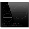 NOXTON Piano Cottura a Induzione 3 Fuochi, 6500W Piani Cottura Elettrico Domino Incasso, 60cm Piastra Induzione di Scivolo con Boost, Timer, Sensore Sicurezza Blocco, Senza Spina