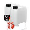 Trevendo Set di 2 taniche per acqua da 5 litri, per uso alimentare e senza BPA, ideali per l'approvvigionamento idrico in campeggio, con rubinetto e tappo a vite