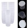 SKYPRO 100 bicchieri graduati in plastica trasparente da 30 ml con coperchio, misurini trasparenti per misurare farmaci, miscelazione di resina, collutorio, ecc.
