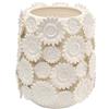 Kare Design vaso Sunflowers, bianco, 30 cm, portafiori XL, girasoli effetto 3D modellati a mano, per tavolo, consolle, idea regalo