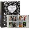 QiuchenYH Raccoglitore formato A5, album con 25 pagine interne da 8,5 cm, custodie per album fotografico Kpop, porta fotocard per raccogliere libri per foto, immagini, carte, colore: nero