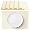 AGYO Set 6 Tovagliette Americane Intrecciate in PVC, 30 × 45 cm, Motivo Geometrico Giallo Pastello, Facili da Pulire, Ideali per Tavolo da Pranzo, Cucina e Outdoor