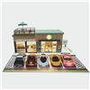 ZAWALUD Modellini Auto in Scala 1/64: Vetrina Modellini per Hot Wheels Garage & Matchbox Cars con Luce LED, Tema Art Déco Coffee Shop, Diorama Macchinine con 5 Posti Auto All'aperto