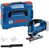 Bosch Professional 18V System Seghetto alternativo a batteria GST 18V-125 B (con impugnatura a staffa, tagli inclinati con angoli fino a 45°, in L-BOXX)