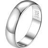 FindChic Anello Argento 925 Donna Anello Semplice 5mm Anello Argento Lucidato Misura 9,25 per Donna e Uomo Fedina Fidanzamento Anello Sottile Semplice Liscio Confezione Regalo