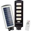 YASTA Lampione Solare Led Esterno 300 Watt Luci Da Esterno Giardino Luce Fredda Crepuscolare e Sensore di Movimento con Telecomando Faro led Stradale con Pannello Solare