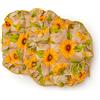 PARAMAISON Cuscini Coprisedia Shabby Chic Country Girasole Beige, Trapuntato, Imbottito, Fissaggio con 4 Alette, 40x40 cm, Set da 2 pezzi
