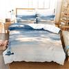 LUYAPOND Copripiumino Una Piazza e Mezza Oceano, Set di Biancheria da Letto in Microfibra, 1 Copri Piumino 200x200 cm + 2 Federe 50x80 cm