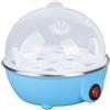 TOPINCN Cuociuova Elettrico, 7 Uova, Blu, Acciaio Inossidabile, Spegnimento Automatico, 350W, 15x15.8x15 cm, Piastra Riscaldante, Misurino, Manuale Utente