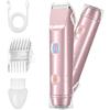 XkuiHF Rasoio Elettrico Donna, Rasoio Donna Inguine,Rasoio Elettrico Corpo Donna, nna Viso Bikini Corpo Tagliapeli corporeo per donna Epilatore per zona Bikini-Trimmer Impermeabile Uso a secco (Rosa)