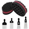 Trsnzul Spugna Capelli Afro Spazzole 6 Pezzi Pettine Afro Pettine di Metallo per L'Africano Set Afro in Acciaio Inossidabile Pettine Spazzola per Capelli in Spugna Magic Twist Spugna