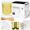 Milukon Nose Wax Kit di cera per il naso per uomini e donne, 100 g di cera per capelli per il naso, 20 applicatori con punta sicura, 10 applicatori in legno, 10 contenitori e 10 stencil per baffi
