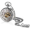 JewelryWe Orologio da Tasca a Quarzo Hollow Collana in Lega Orologio Vintage Orologi Meccanici Colore Argento