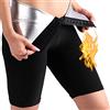 Nano Hertz - Pantaloncini effetto sauna, dimagranti, pantaloni per la corsa e lo jogging, termici, per la sudorazione, pantaloni da donna, Nero , XL