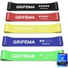 GRIFEMA GA5001 Elastici per Bodybuilding, 5 Livelli di Resistenza, per Yoga, Allenamento di Forza E Pilates, con Guida all'Allenamento E Custodia
