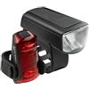 AXA Set di luci per bicicletta Dwn 30 Lux - Ricaricabile USB - 11 ore di durata - Indicatore batteria - Omologato StVZO