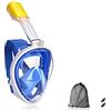 Phantasy 【Phantasy】Maschera Subacquea Anti Appannamento compatibile per GOPRO e Videocamere Sportive,Maschera Snorkeling con Visuale Panoramica 180°,Maschera per Immersioni per Adulti e Bambini (Blu, L/XL)
