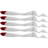Pwshymi 5 pezzi esche da pesca artificiale morbido esche da pesca coda a t luminoso esche morbide verme gamberetti richiamo pesca traina attrezzatura(Red Head)