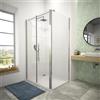 Parama Box doccia 80x80 cm porta saloon e parete fissa profili cromati e vetro da 8mm trasparente h195 | Fiji