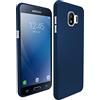 N NEWTOP Cover Compatibile per Samsung Galaxy J2 2018, Custodia TPU MATTE OIL Soft Opaca Morbida Gel Silicone Slim Rifiniture Cromate Flessibile Case Antiurto Posteriore Protettiva (Blu)
