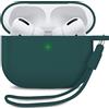 MyGadget Custodia in Silicone per AirPods Pro 1a Generazione - [ Compatibile con Qi ] con Braccialetto in Silicone - Custodia Protettiva Morbida - Verde