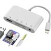WASRUYI Adattatore per Lightning (5in1)Lettore Schede SD e Micro SD TF Porta USB 3.0 Jack 3.5mm Ricarica per Apple per iPhone iPad Cavo OTG Fotocamera Macchina Fotografica Digitale Memoria Esterna Trasferire