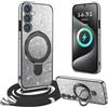 XCYYOO Cover Brillantini con Cordino per Samsung Galaxy A16 5G,[180° Rotante Supporto] Custodia Trasparente Antiurto Silicone TPU con Laccio Tracolla Supporto Case,Cover con Collana per Samsung Galaxy A16