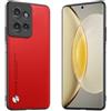 Longstong Custodia Adatta per Motorola Moto Edge 50 Neo/ThinkPhone 25 (6.36), Cover in pelle metallica serie CODE - Rosso