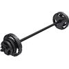 Gorilla Sports® Set Bilanciere con Pesi - 20kg, Ø 30/31mm, 6 Dischi Rivestiti in Plastica, 130cm - Accessori Bilanciere, Piastre Pesi, Palestra da Casa, Regolabili, Sollevamento, Fitness, Allenamento