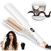 UKLISS Ferro ondulato per capelli Beach Waves, ferro arricciacapelli adatto per principianti, ferro ondulato ionico per capelli corti e lunghi con display LCD a 12 temperature (120-230℃)