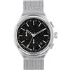 BREIL - Orologio da Uomo Collezione SPIN OFF EW0531 - Orologio da Polso Chrono Gent con Quadrante Analogico Nero - Movimento PE902 SUNON - Orologio al Quarzo - Bracciale in Acciaio Silver
