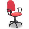 Stil Sedie Sedia da Ufficio Ergonomica Girevole PRODOTTO ITALIANO - Seduta Comoda e Regolabile con Braccioli Fissi e Ruote - Sedia Scrivania Studio, PC, Smart Working - Mod Torino (ROSSO)