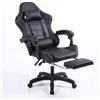 Cribel Sedia da Gaming Racing Omega, Sedia da Ufficio Ergonomica, con schienale Alto, Poggiapiedi Telescopico, Schienale Regolabile, Poggiatesta e Supporto Lombare, Nero