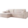 IDOHOME 276x145 Divano Angolare 3 Posti con Contenitore - Funzione Letto (232x125) - Divano Letto Angolare con Penisola Reversibile in Velluto a Coste