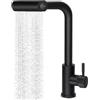 Virklyee Rubinetto a cascata da cucina estraibile Miscelatore da cucina con doccetta, Rubinetto cucina,Girevole a 360°,con 4 Tipi di Spruzzo,Calda e Fredda Regolabile(Nero)