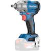 Dong Cheng Avvitatore a impulsi a batteria 18V, motore brushless, attacco 1/2, 488 Nm, cambio a 3 velocità, con 4 bussole per impatto, Batteria e Caricabatteria Non Incluse