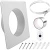TXErfolg Flangia del connettore del condotto 150mm/6 Inch realizzato in plastica con fascette stringitubo in acciaio inossidabile e nastro in alluminio flangia diritta del tubo per il sistema di ventilazione