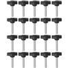 QUARKZMAN 20pz Manopole a T con Viti a Testa Alare M6x35mm Manopole a T Plastica Filettatura Maschio standard Maniglie Manopole Serraggio a mano Vite a testa Zigrinata, Nero