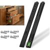 NECILO guide push-to-open per cassetti 450mm, portata 45 kg, estrazione totale con cuscinetti a sfera, per cucina, casa e ufficio, montaggio laterale, nero, 1 coppia (2 pezzi)