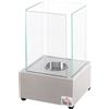 EASYCOMFORT Biocamino in Acciaio e Vetro per Interni ed Esterni - Grigio