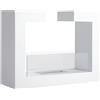 EasyComfort Caminetto a Bioetanolo da Tavolo 2000W in Acciaio Inossidabile Inodore con Vetro 78 x 25 x 58 cm Bianco